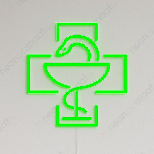 Apothekerskruis Hygieia Neon Licht